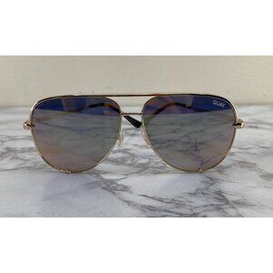 Quay Women's Sunglass High Key 126 Aviator Gold Tone Frame Mirrored